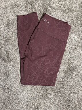 Spyder  Women's Maroon Patterned High-Waist Leggings